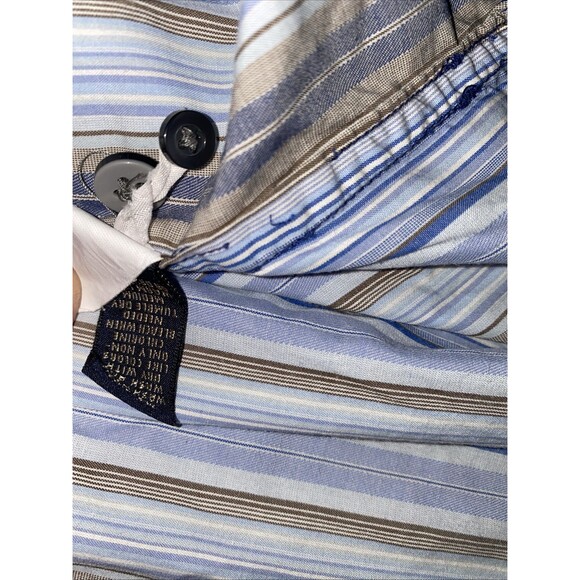 Banana Republic Shirt Mens XL Blue Striped Short Sleeve Button Up - Picture 5 of 5